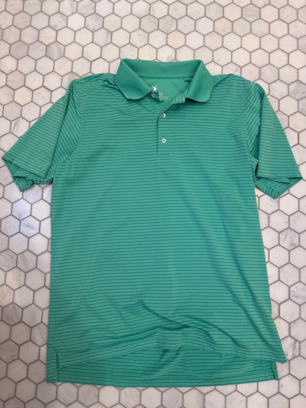 Fairway & Greene Teal Green Striped Polo